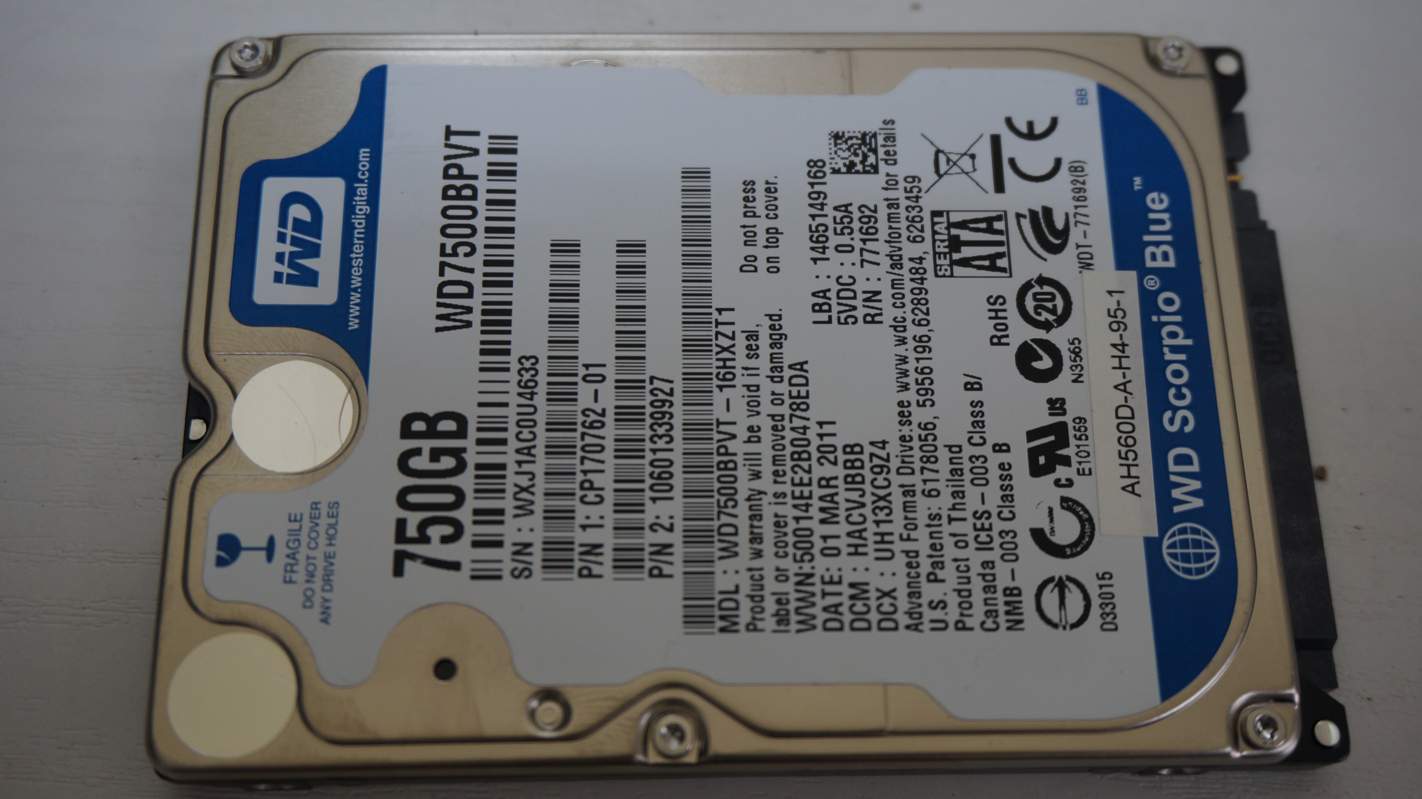 FUJITSU AH56/D HDD交換 データ復旧 4